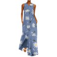 thumbnail image 2 of Robe Soleil Mode Femme Col en V Sans Manches avec Poche Robes Imprimées Robes Élégantes pour Femmes en Liquidation, 2 of 5