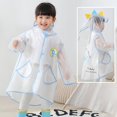 thumbnail image 2 of Children‘s Boys Girls Dinosaur Rainbow Printed Button Rain Jacket Hooded Windproof Raincoat, 2 of 9