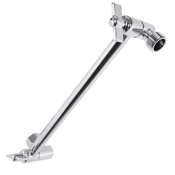 Shower Head Extension Arm Adjustable 10" Shower Head Extender Solid Brass Construction Universal High And Low Pipe Height Extension High Volume Shower Heads with Handheld Spray Low Pressure Shower