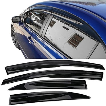 IKON MOTORSPORTS Visière de Fenêtre Externe à Ruban, Compatible avec la Honda Civic Berline 4 Portes Seulement 2006-2011, Pare-Soleil Teinté en Acrylique Fumée Pluie Vent Bouclier Évent Déflecteur de Vent