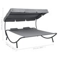 thumbnail image 4 of vidaXL Outdoor Lounge Bed with Canopy and Pillows Grey, 4 of 5
