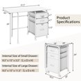 thumbnail image 2 of Gymax Folding Computer Laptop Desk Wheeled Home Office Furniture w/3 Drawers White, 2 of 10