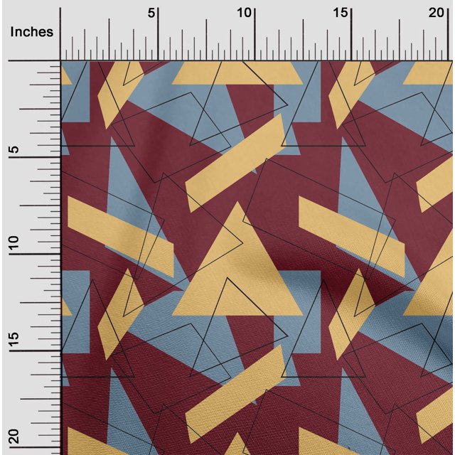 oneOone Viscose Jersey Fabric Rectangle & Triangle Geometric Print Fabric By Yard 60 Inch Wide