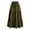 Army Green, variant on Bocqde Women's Boho Maxi Skirts Summer Fashion Casual Drawstring Elastic High Waist Long Skirt Solid Color Flowy A Line Ruffle Swing Skirt