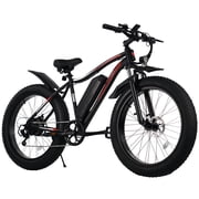 Cinverter 26" X 4.0" Fat Tire Electric Bike, 500W Motor 48V 696Wh Removable Battery 85km Max Range & 32km/h Electric Mountain Bike Bicycle for Adults, Shimano 7-Speed Gear Snow Beach E-Bike