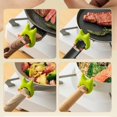 thumbnail image 4 of 1PC Spoon And Lid Rest 2 PCS Spoon Pot Pan Holder Spatula Bracket Clips Heat Resistance Non Slip Silicone Pot Spoon Holder Pot Clip Holder Fun Cartoon Spoon Rest For Pot Kitchen Gadget Green, 4 of 8