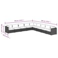 thumbnail image 3 of vidaXL 9 Piece Patio Lounge Set with Cushions Poly Rattan Black, 3 of 5