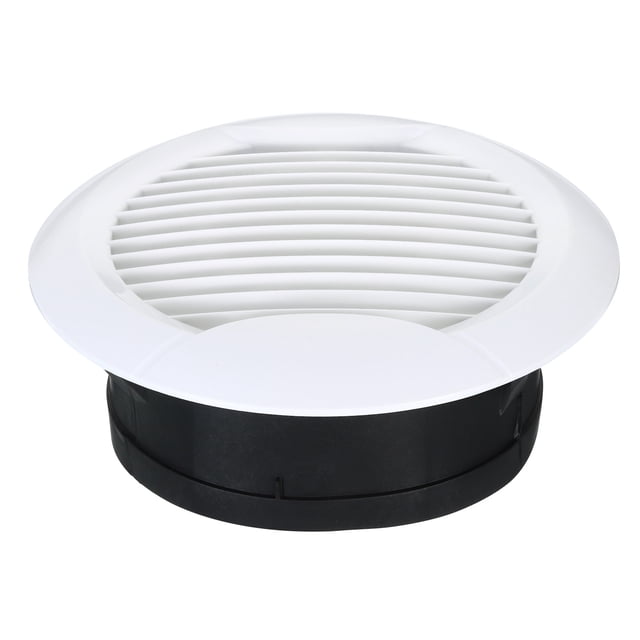 Unique Bargains 6 Inch Round Air Vent, Ceiling Diffuser Grill Cover ABS Louver Soffit Vent White