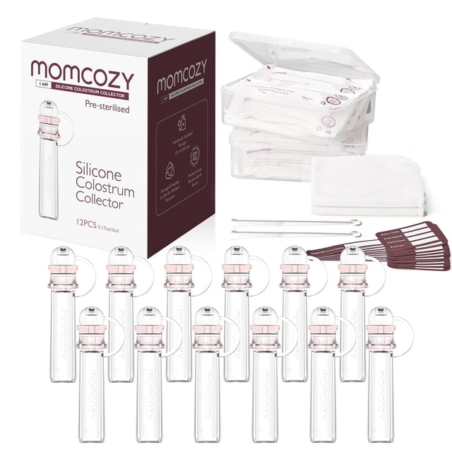 Momcozy Collecteur de Colostrum, Collecteur de Lait Maternel Portable Réutilisable et Entrepôt, 5 ml.