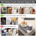 thumbnail image 4 of Couch Cup Holder Tray in Large Couch Arm Table Bamboo Sofa Clip on Tray Table with 掳 Ratated Phone Holder for Couch Armrest Tray for Drink Snacks Remote Phone, 4 of 8