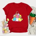thumbnail image 2 of RKSTN Hauts pour Femmes 2024 Mode Pâques Mignon Lapin Imprimé Col Rond Hauts Coupe Ample Manches Courtes Blouse Unie Hauts, 2 of 6