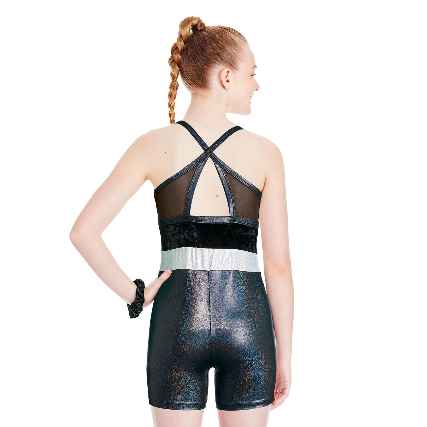 Ensemble 2 pièces avec léotard de vélo en velours Justice pour filles