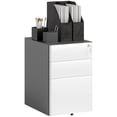 thumbnail image 1 of Vinsetto 3 Drawer File Cabinet Steel Lockable Filing Cabinet with Wheels, 1 of 9