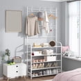 thumbnail image 4 of EGNMCR Shoe Rack for Closet Entryway Shoe Rack With Coat Rack 5-Layer Shoe Rack Organizer For Bedroom Dormitory Plastics shoe rack, 4 of 6