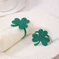 thumbnail image 3 of WMQPNNS New Trending Napkin Ring St. Patrick's Day Napkin Rings Holder Buckle Napkin Holders Ring Metal Rhinestone Napkin Ring for St. Patrick's Day Wedding Party Table St Patrick' S Day Napkin Ring, 3 of 4