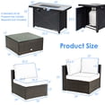 thumbnail image 3 of Costway Ensemble de Mobilier de Patio 6 Pcs en Rotin avec Coussins Canapé Table de Foyer au Gaz Rouge, 3 of 10
