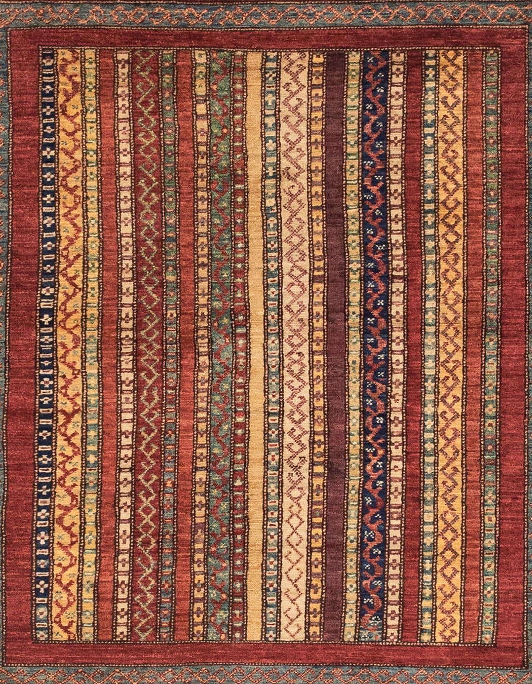 Ahgly Company Indoor Rectangle Abstract Red Abstract Area Rugs, 5' x 8'