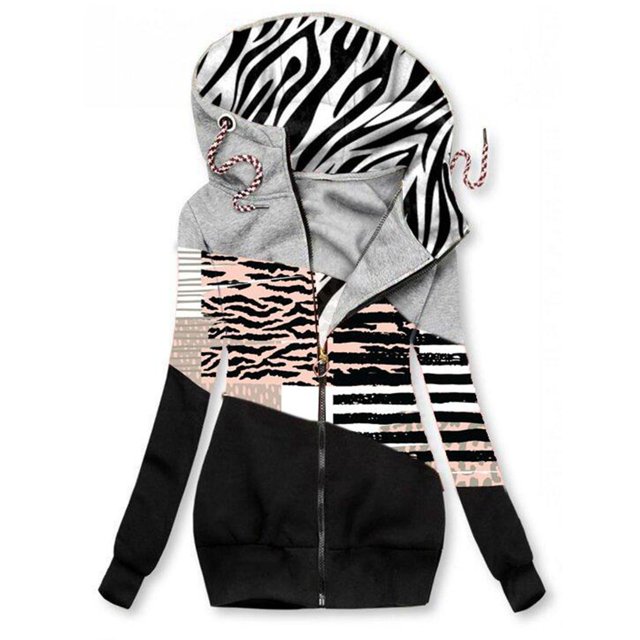 Ruimatai Women's Solid Stitching Drawstring Hooded Slim Fashion Jacket Coat Outwear