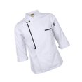 thumbnail image 1 of Veste de Chef Rétro Manteau Uniforme Longue Veste de Chef Manche Hôtel Cuisine Vêtement 2TG Blanc, 1 of 9