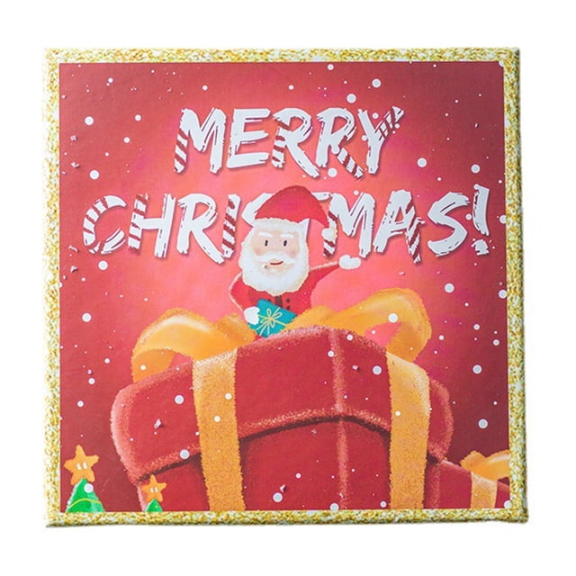 Christmas Gift Box Red Empty Paper Box 6.61 in x 6.61 in x 3.14 in For Personalized Holiday Presents