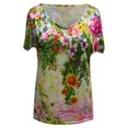 thumbnail image 4 of Plus Size Women Short Sleeve Printed V Neck Tops Tee T Shirt Blouse, 4 of 5