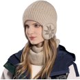 thumbnail image 1 of ORUYROP Bonnet d'Hiver Épais pour Femmes avec Cache-Oreilles de Ski à Double Couche, 1 of 7