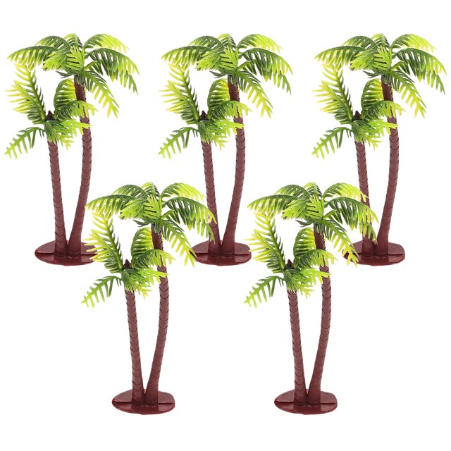 Shisuyan 5Pcs Plastic Coconut Palm Tree Miniature Plant Pots Bonsai Craft Micro Landscape DIY Decor