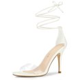thumbnail image 1 of BLISSFUL STEP Sandales à Talons Aiguilles à Lacets pour Femmes à Bride Transparente, 1 of 6