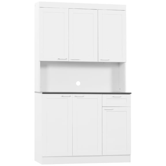 HOMCOM Armoire de Rangement pour Garde-Manger de Cuisine avec Tablette Réglable et Tiroir
