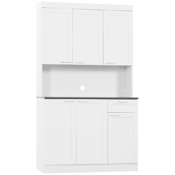 HOMCOM Kitchen Pantry Storage Cabinet with Adjustable Shelf and Drawer
