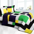 thumbnail image 1 of ONITIVA-QTS01399-23 Football Field - 3 Pieces Vermicelli - Quilted Patchwork Quilt Set  Full &amp; Queen Size - Multicolor, 1 of 1