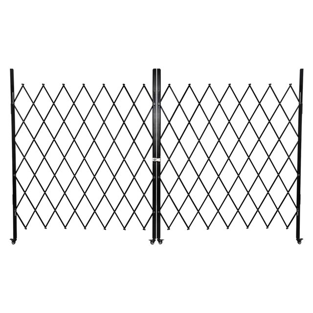 GloryStar Metal Retractable Security Gate, Folding Fence with Waterproof Rust-Proof Finish, 360° Wheels and Foot Lock for Garden or Home
