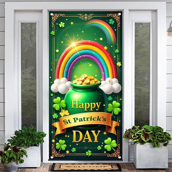 TIMIFIS Polyester Bannières de Festival en, Rideau de Porte de la Saint-Patrick Adapté aux Grandes Fournitures de Fête Décoration Murale de Chambre et de Jardin Décoration de Fête Arrière-Plan Déco Maison