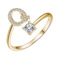 thumbnail image 1 of Jusqu'à 65 % de Réduction sur Bague Mode Exquise Style Alphabet Anglais 26 Lettres Bague en Cuivre Collier Bagues Boucles d'Oreilles Bijoux en Liquidation, 1 of 1