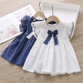 thumbnail image 2 of MesaSe MesaSe Robe d'Été Décontractée Mode Bébé Blanche Bleue Manches Courtes Nœud Princesse Douce Robe de Fête Vêtements pour Enfants, 2 of 6