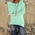 thumbnail image 2 of T-shirts à Col Rond à Manches Longues pour Femmes, Mode d'Automne, Hauts Western Tendance pour Dames, Tunique Ample, Hauts Grande Taille, Chandails Unis, Vert m, 2 of 4