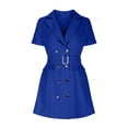 thumbnail image 3 of Gspmoly Robes d'Été, Tailleur pour Femme à Lacets, Col à Revers, Boutons, Robe Unie, Robes de Cocktail pour Femmes en Liquidation, 3 of 5
