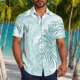 thumbnail image 2 of Pisexur T-shirts pour Hommes, Mode Décontractée Imprimée avec Poche, Boutons, Manches Courtes, Col Rabattu, Chemise de Golf Bleue, 5TG, 2 of 7