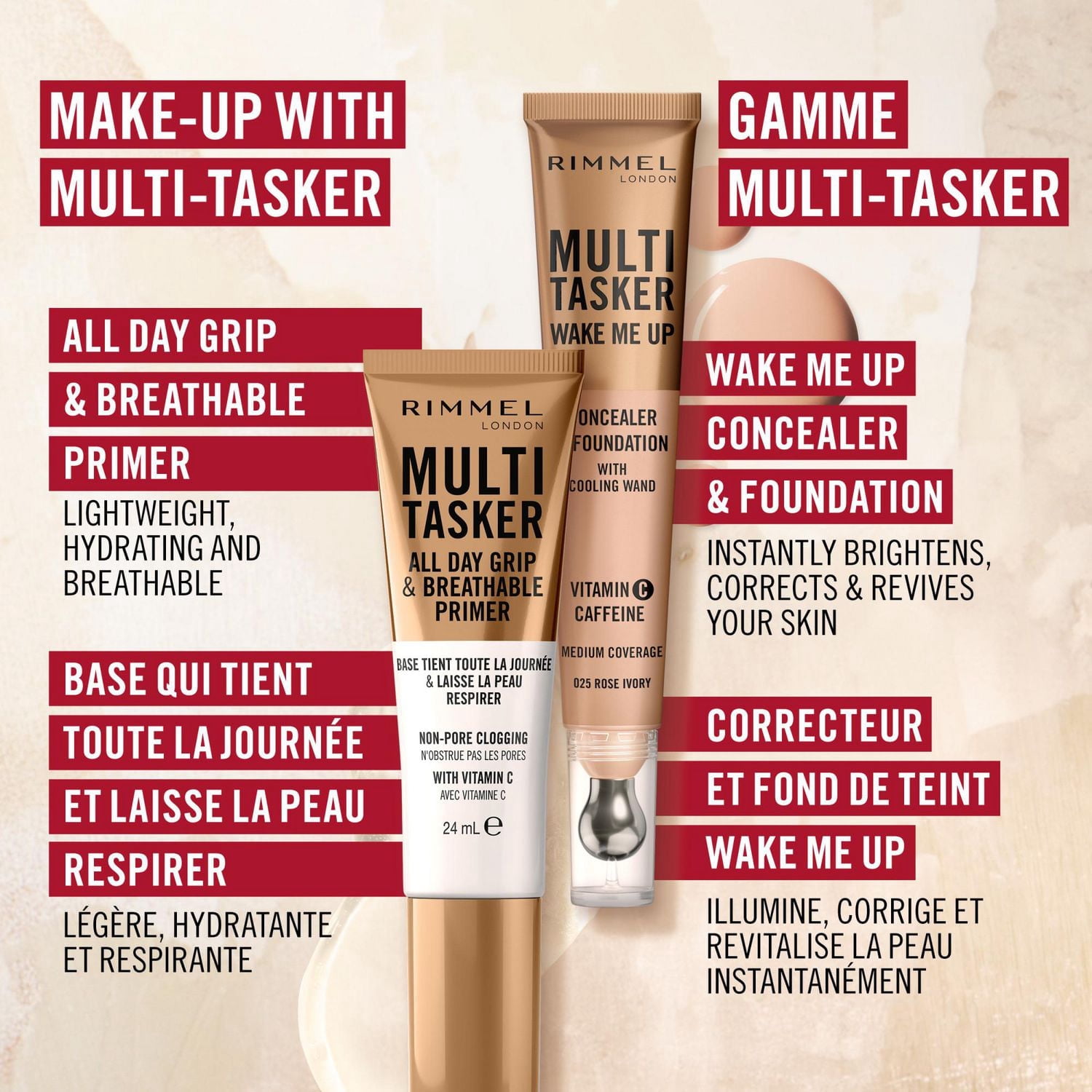 Multi Tasker spray brumeux et fixant, fini sans brillance, apprête le teint, rafraîchit la peau, pouvoir fixant tout au long de la journée, formule végétalienne