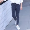 thumbnail image 1 of AAMILIFE Girls Slim Jeans Elastic Waist Pencil Pants, 1 of 4