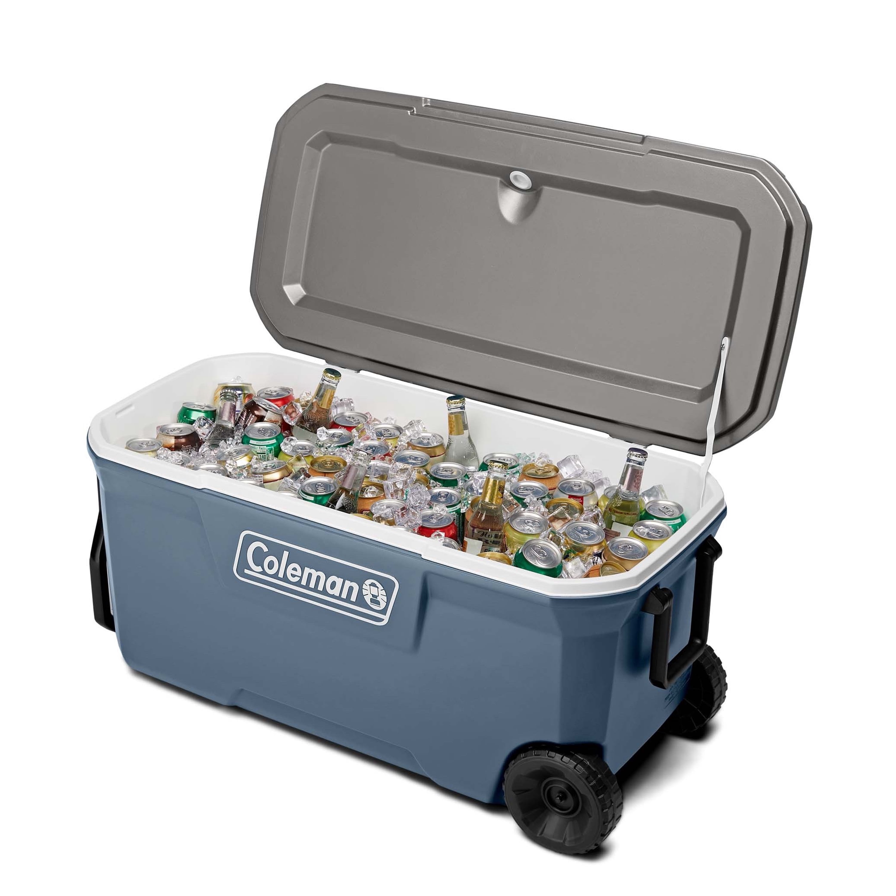Coleman Classic Series 100-Quart Wheeled Camping Cooler, 94.6 L / 160 Can Capacity, Leak-Resistant Outdoor Hard Cooler Keeps Ice up to 5 Days