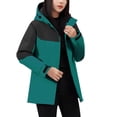 thumbnail image 3 of Sentmoon Winter Jacket for Women Oversized Hooded Neck Long Sleeve Ski Coats for Women Zipper Color Block Windproof Waterproof Women Fall Clothes with Pockets Fall and Winter, 3 of 9