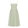thumbnail image 4 of Gspmoly Robes pour Femmes, Mode pour Femmes Couleur Unie Style Dopamine Bretelle d'Épaule Bretelles Ajustables Robe à Poches Robe à Bretelles Robe à Col Rond Robes de Cocktail pour Femmes Offres du Jour, 4 of 5