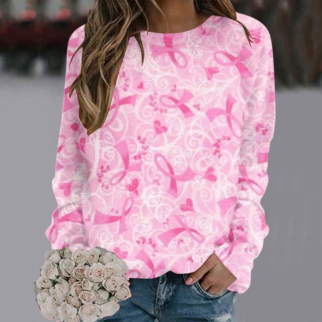2023 Sweat à Capuche Surdimensionné pour Femmes Mode Décontractée Manches Longues Col Rond Imprimé Sweat-Shirt Hauts Blouse Costumes Halloween/noël 50% de Réduction Liquidation