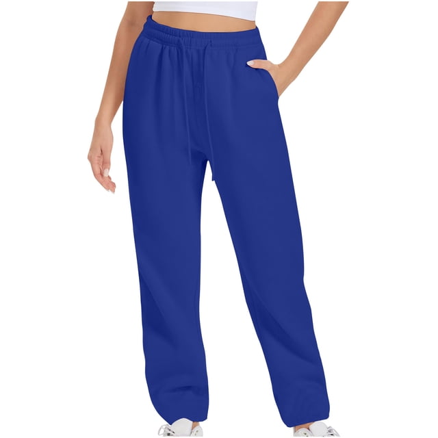 Timegard Womens Sweatpants Jogger Pants Elastic Waist Solid Color Trousers with Pockets Workout Pants