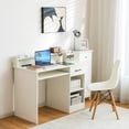 thumbnail image 2 of Costway 22" Wide Computer Desk Writing Study Laptop Table w/ Drawer & Keyboard Tray White, 2 of 10