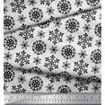 thumbnail image 3 of Soimoi Velvet Fabric Snow Flakes Floral Print Sewing Fabric Yard 58 Inch Wide, 3 of 3