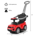 thumbnail image 3 of Costway Voiture Pousse-Pousse 3 en 1 pour Tout-Petit, Poussette, Voiture Glissante avec Musique, Rouge, 3 of 10