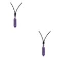 thumbnail image 3 of Transemion Handmade Clear Quartz Crystal Necklace Energy And Elegance Master StoneAdjustable Amethyst 2Set, 3 of 6