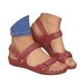 thumbnail image 2 of IUJSOY Womens Flat Sandals Comfort Open Toe Slingback Walking Sandals Low Wedge Slip on Shoes, 2 of 9